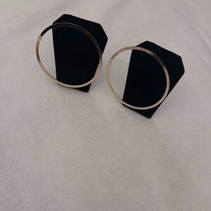 Oversized round fashion hoop earrings gold tone, 8.2cm/3.22inches, brand new